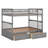 Bunk Bed With Drawers, Convertible Beds-1599344523