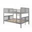 Lit superposé double avec échelle pour chambre à coucher - Gris (L 79,9 po x l 56,7 po x H 63 po, aucun sommier requis, solide et durable)-548635789