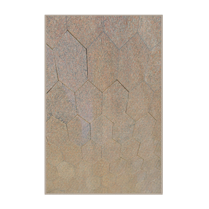 Tapis décoratif beige à motif géométrique Forteau, Rectangle 5 pi x 7 pi