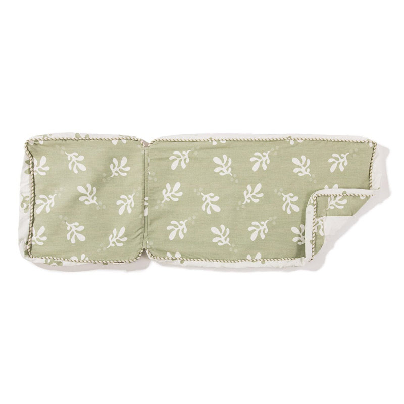 Housse pour chaise longue Sun, H 1 po x l 26,3 po x P 74,8 po, Acrylique floral vert / blanc
