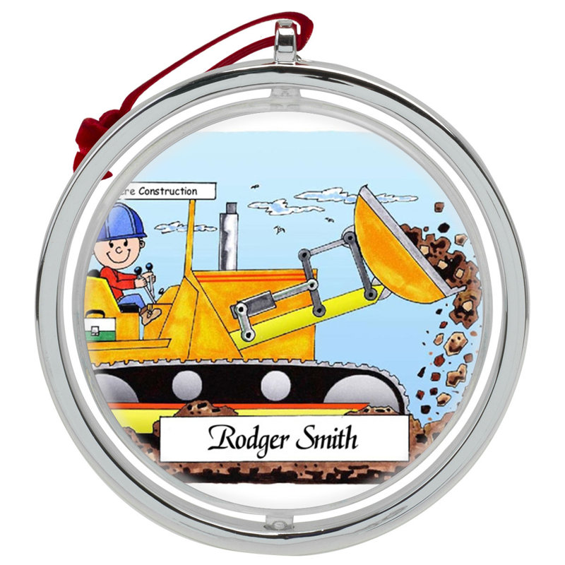 Ornement de Noël personnalisable pour bulldozer personnalisable, Oui