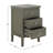 Elegant Fardy 17'' W Nightstand – Ash Grey Elm Wood Bedroom Storage Table with Polished Silver Pulls-663862780