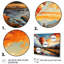 «Orange Hot Air Ballon Bold Landscape II», reproduction d'art sur toile-843006434-843006435