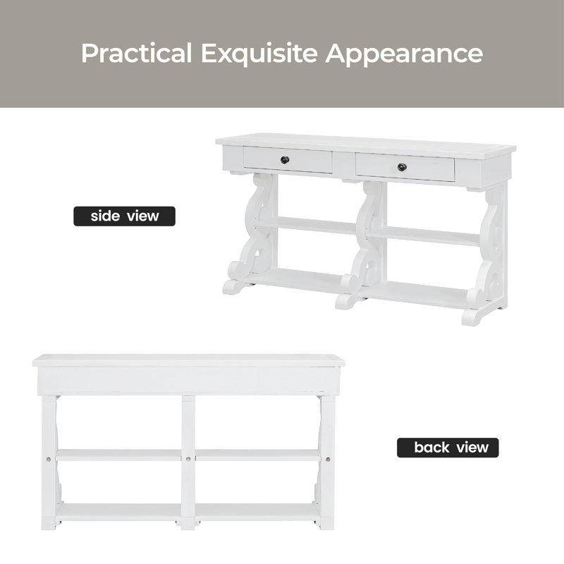 Oumar 54.1'' Console Table, Antique White
