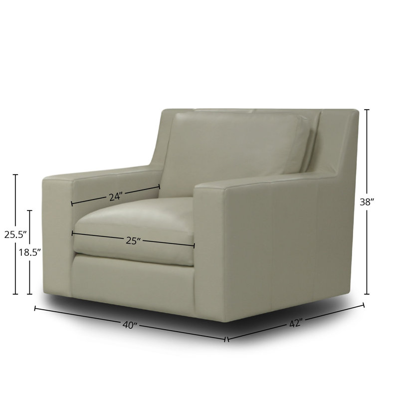Sterne Leather Swivel Armchair