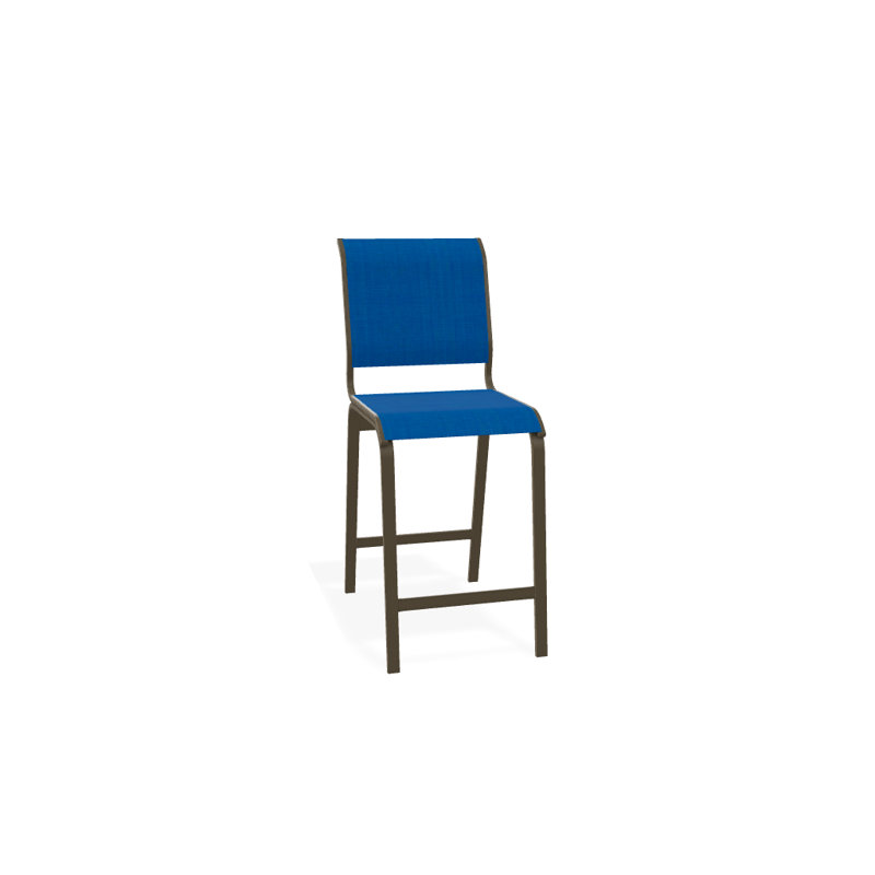 Tabouret de bar 26 po Holna, Bois de plage texturé, Bleu pacifique 28D