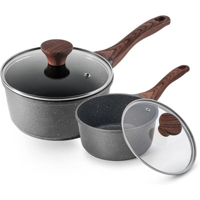 Nonstick Sauce Pan With Lid Saucepan Set, Swiss Granite Coating Sauce Pot Kitchen Cooking Pot, Induction Comptable, Free Of Intentionally Added PFOA