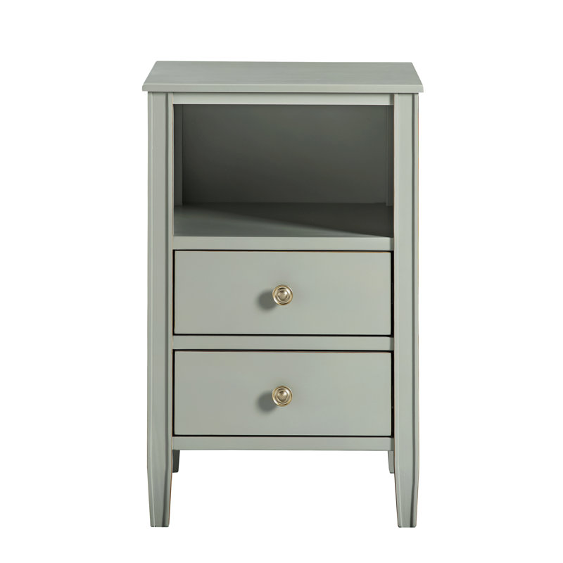 Winston 2-Drawer Storage Nightstand, Antique Gray