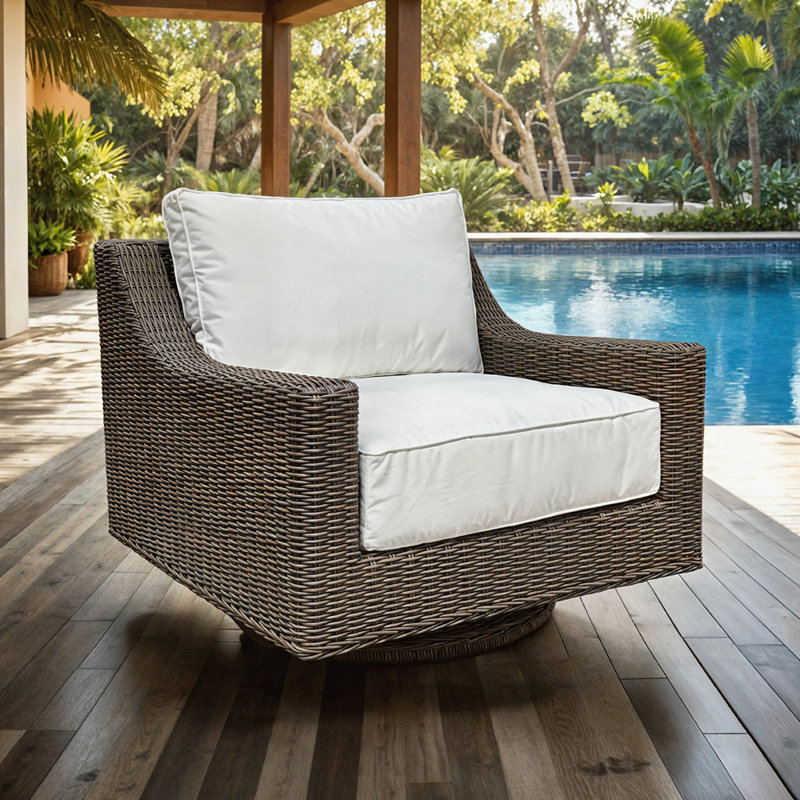Chaise berçante pivotante pour l'extérieur Nautilus - Tissu sable