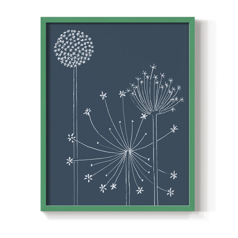 Impression graphique Alliums I - bois massif, H 21 po x l 17 po, Vert