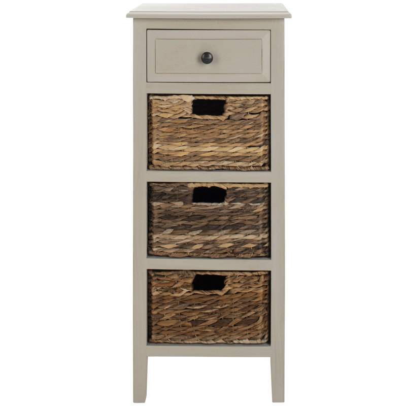 Meuble de rangement en pin Michaela, Gris rétro