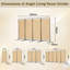324cm W x 180cm H 4 - Panel Metal Folding Room Divider-466136928