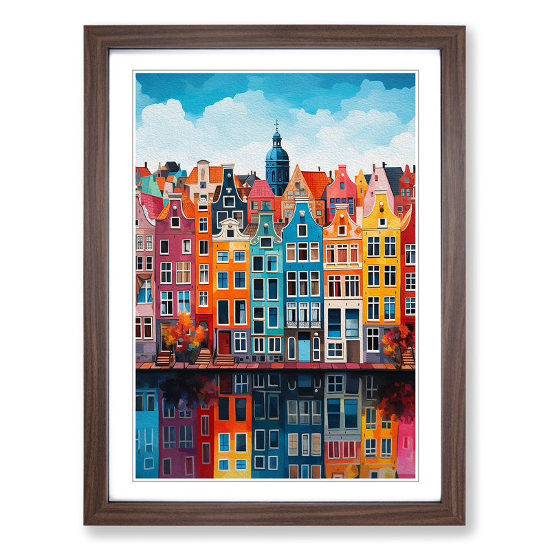 Amsterdam Colour Field No.2 - Framed Print, Walnut , 64cm H x 46cm W x 2cm D