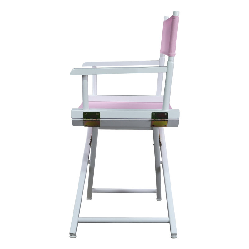 Chaise de réalisateur pliante 18 po, Blanc, Rose