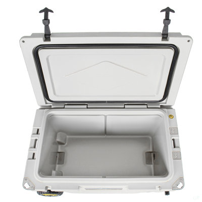 65 Quart White Cooler, Ultra-Tough Hard Shell Ice Chest – Heavy-Duty Insulated Portable Cooler With 6-Day Ice Retention For Camping, Job Site, Tailgating, Beach & Fishing