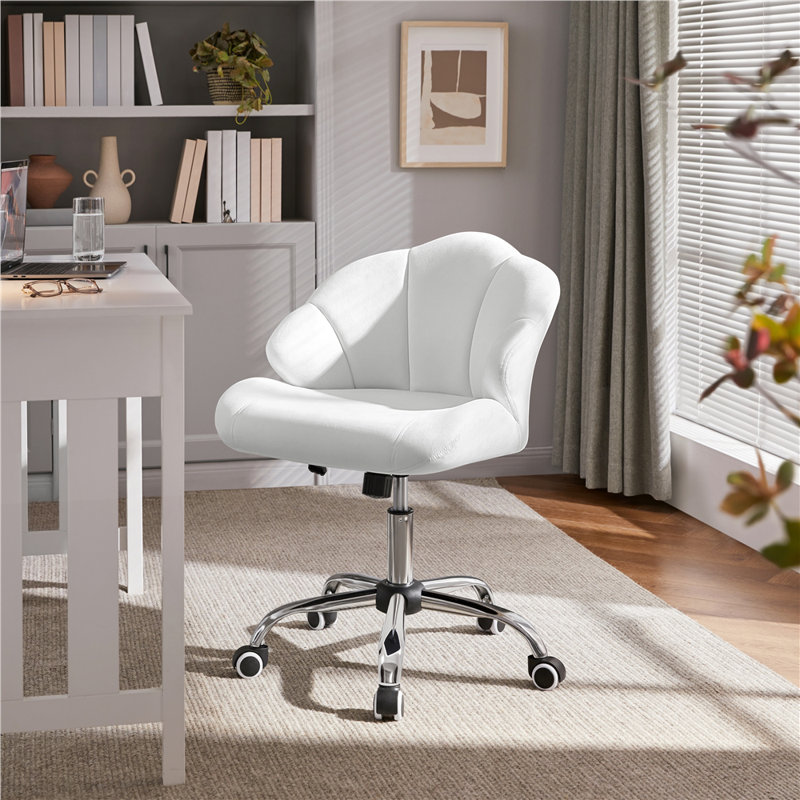 Desk Chair, Velvet White