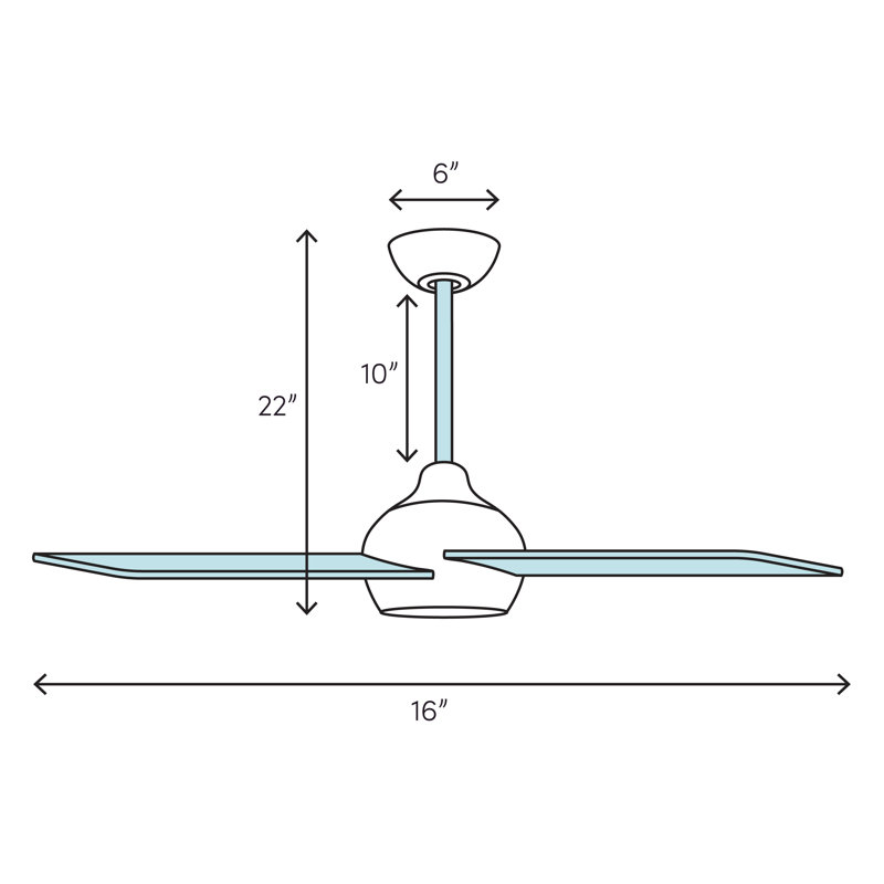 Diane 16'' Ceiling Fan, Textured Bronze