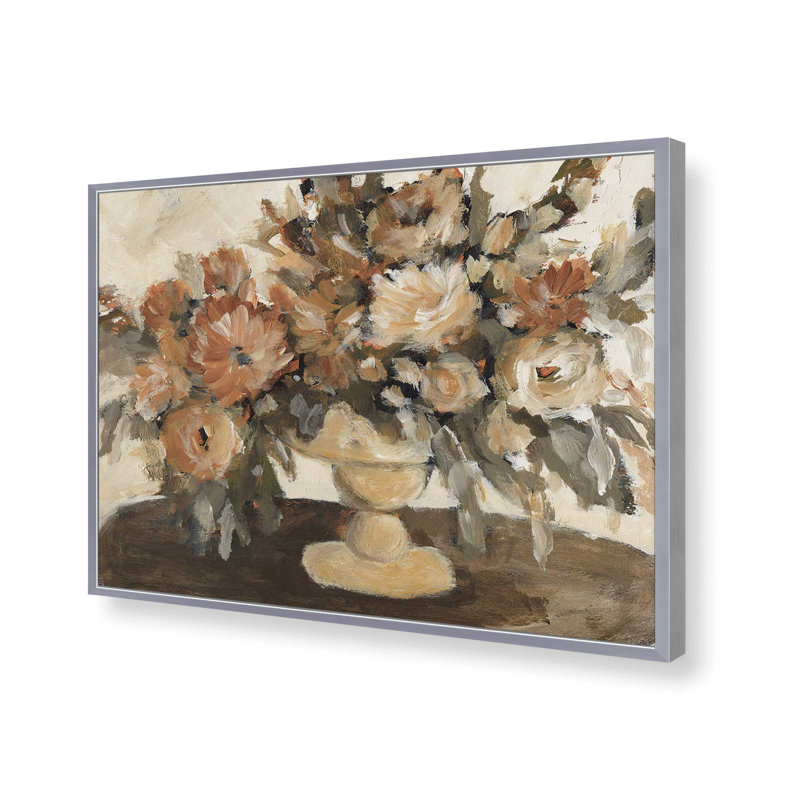 «Autumn Teatime» par Amanda Hilburn, reproduction d'art, L 16 po x H 12 po, Argent, Impression encadrée