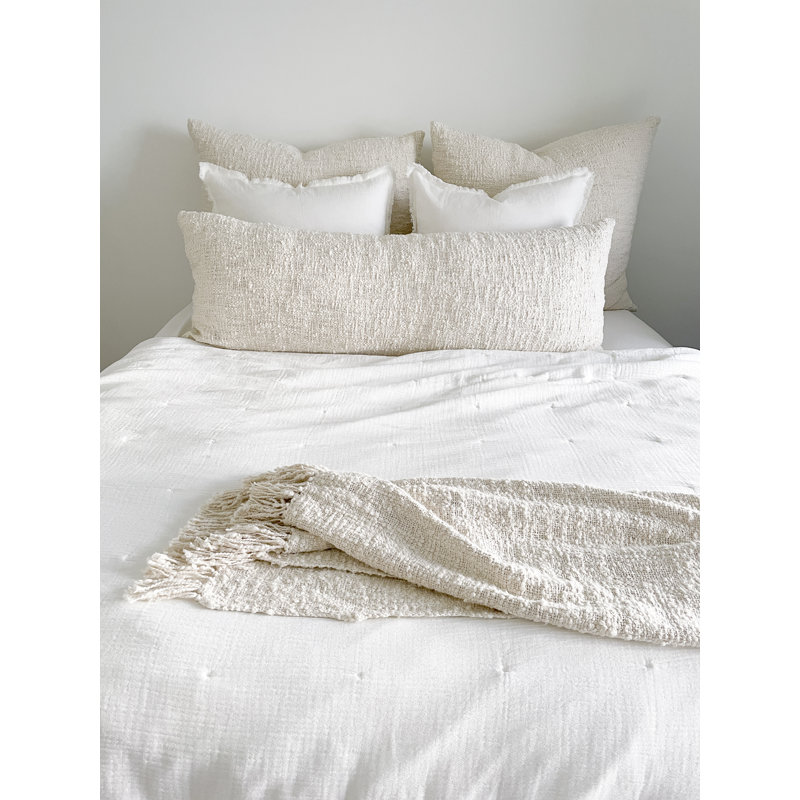 Cozy Hand Woven Throw Blanket, White