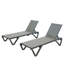 Chaise longue de patio avec dossier réglable, structure en aluminium durable et tissu à séchage rapide pour une détente en plein air