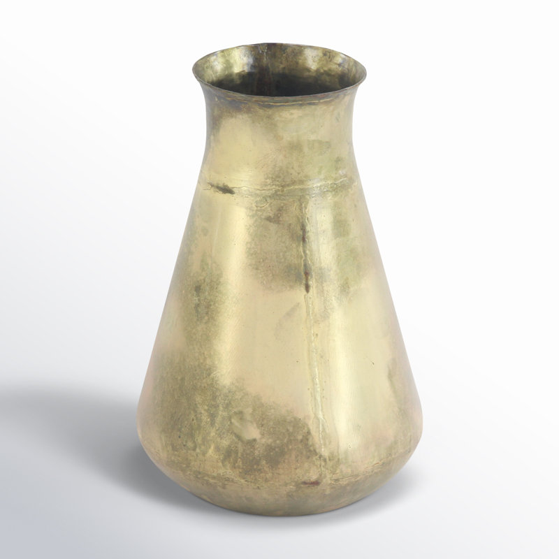 Mihara 12'' Metal Table Vase, Gold