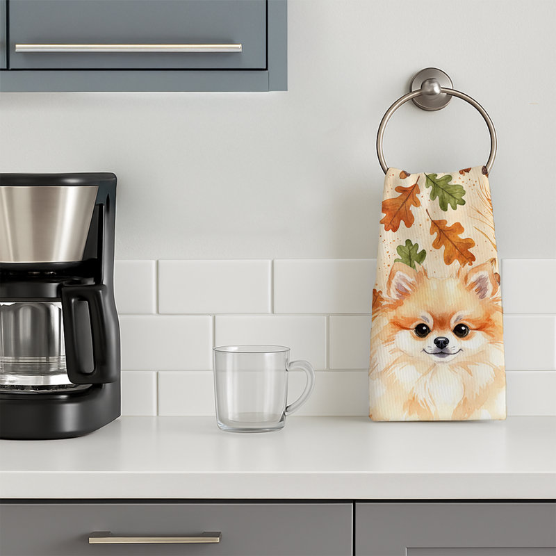 Pomeranian Heirloom Fall Kitchen Towel, Pomeranian