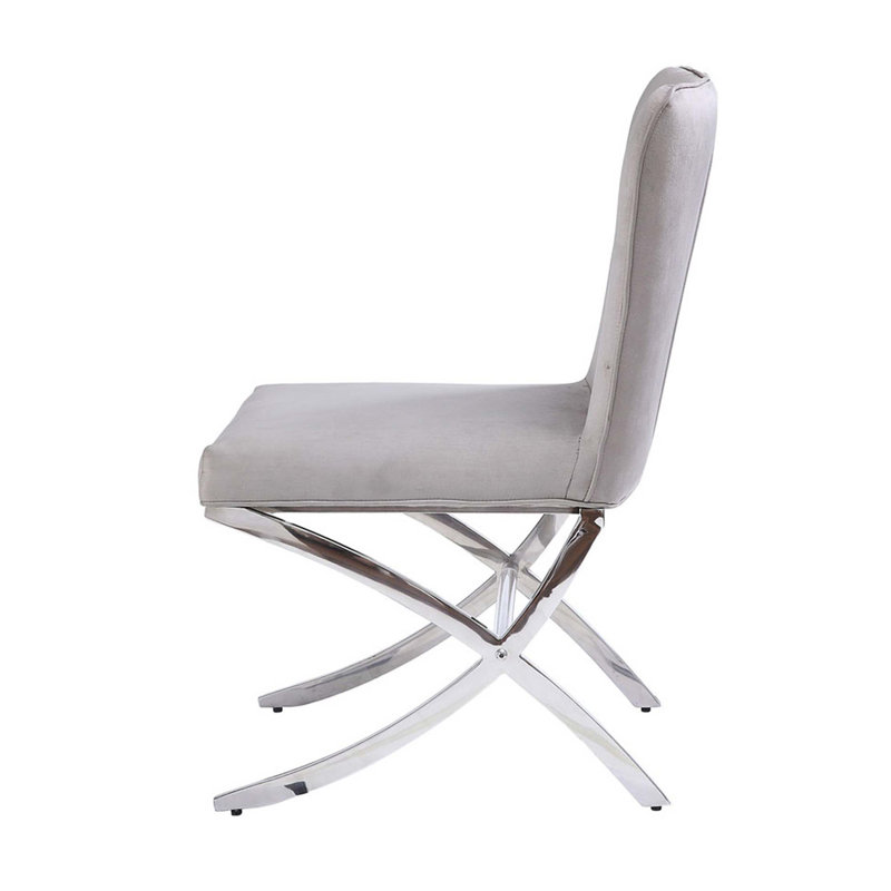 Ensemble de 2 chaises de salle à manger avec siège et dossier rembourrés en velours