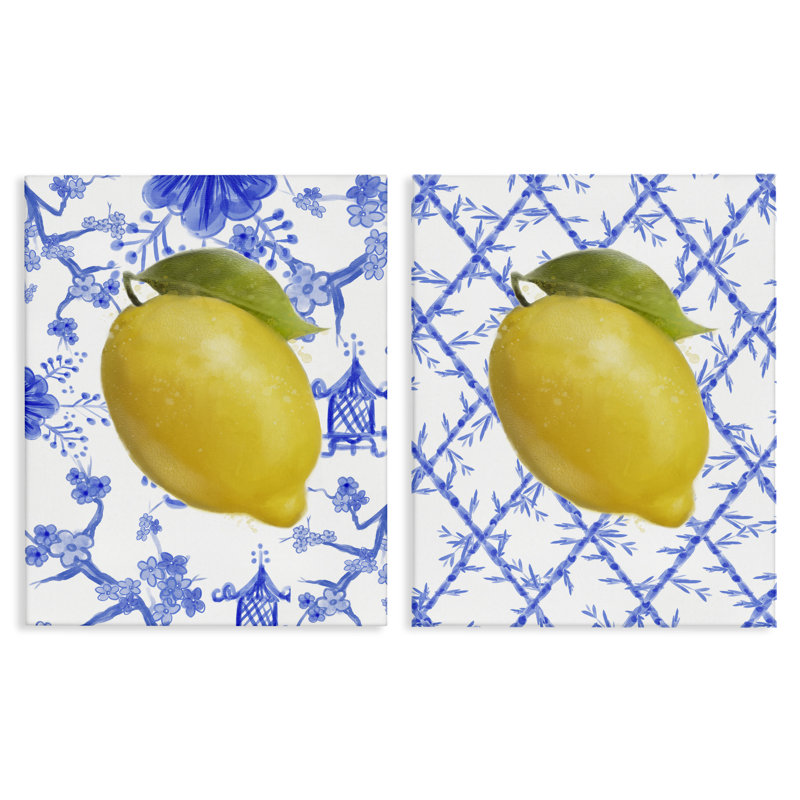 Ensemble de 2 citrons Classic Chinoiserie, par Matthew Piotrowicz, H 30 po x l 24 po