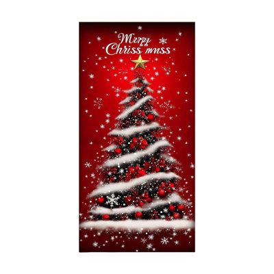 35.4 X 70.8 In Christmas Gingerbread House Door Cover Christmas Door Curtain Christmas Day Door And Wall Decoration Festival Party Decoration