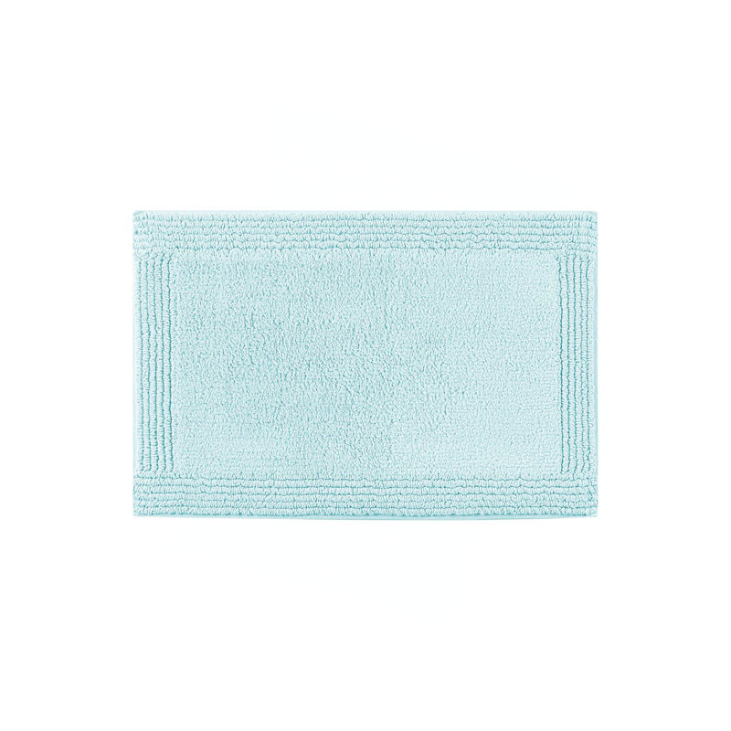1 PCS 24X44" 100% Cotton Tufted 3000 GSM Reversible Bath Rug Blue, Blue, Single - 2' x 3'8"