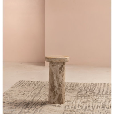 Siara Brown Round Accent Table
