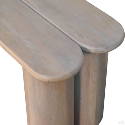 Solid Wood Twin Plank Marble Bench, White
