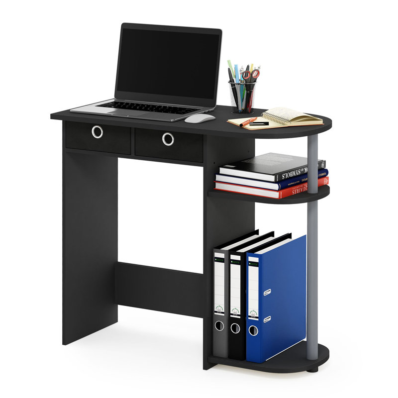 Julia Peninsula Home Laptop Notebook Computer Desk/Table, Black