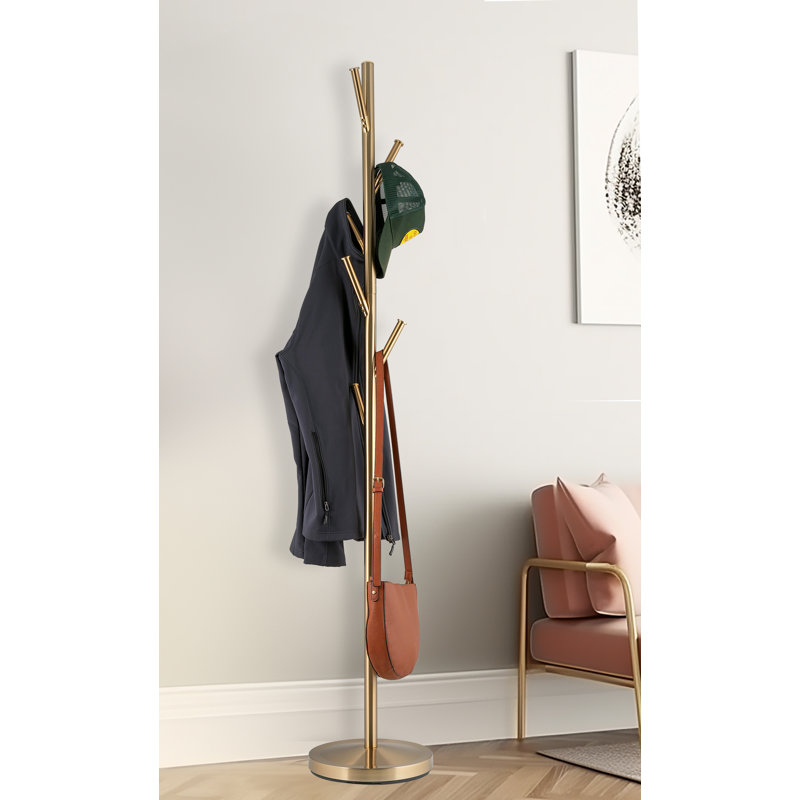 Rosale Stainless Steel Freestanding 6 - Hook Coat Rack