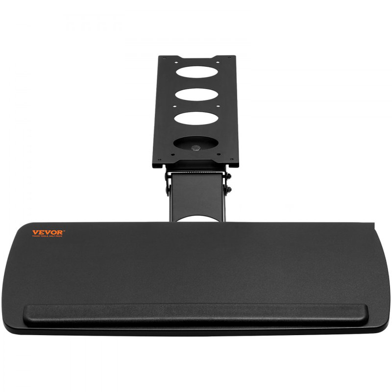 Keyboard Tray under Desk Adjustable Height, Height and Angle Adjustable under Desk Keyboard Tray Slide out, Large 25x9.8 inch Keyboard Holder under Desk for Typing in Home, Office Work