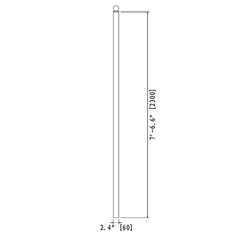 Gate Post with Pre-Drilled Holes for Dual Gates, 90" H x 2.4" W x 2.4" D