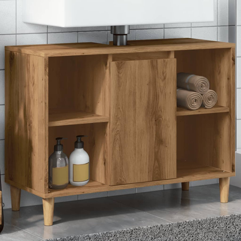 Skagway Sink Cabinet 80x33x60 cm Engineered Wood, Old Wood