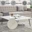 Table basse Telestis, plateau en marbre blanc et finition noire