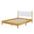 Solid Wooden Bed With  Upholstered Headboard