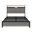 Base de lit plateforme avec tête de lit à DEL avec rangement et 2 USB, grand rangement sous le lit-174709742