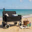 Chariot pliant avec banc et capacité de 500 lb - Chariot utilitaire 3-en-1 pliable avec pneus de plage tout-terrain pour le camping