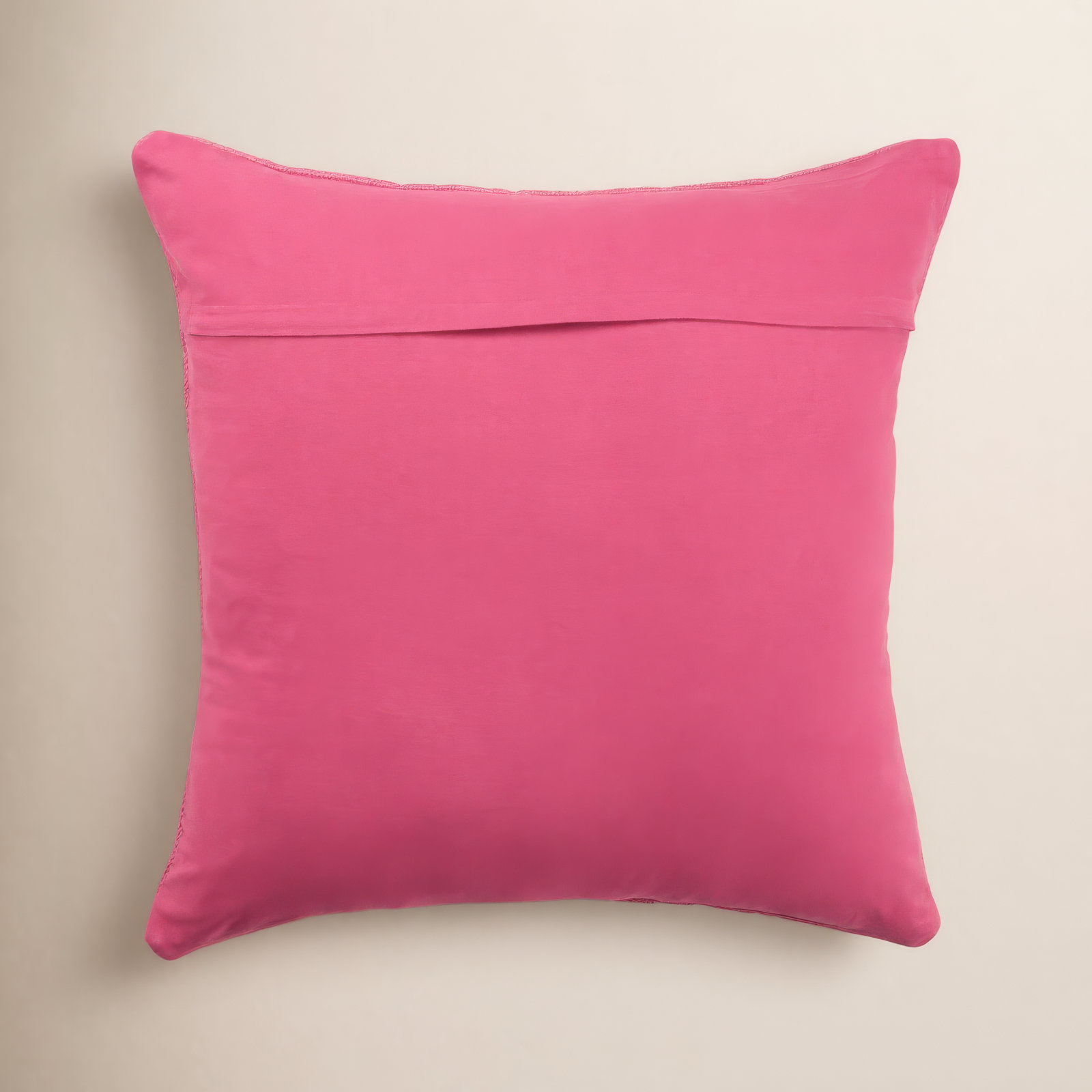 Mikes 100% Wool Throw Square Pillow, Polyester/Polyfill, Pink/Light Tan