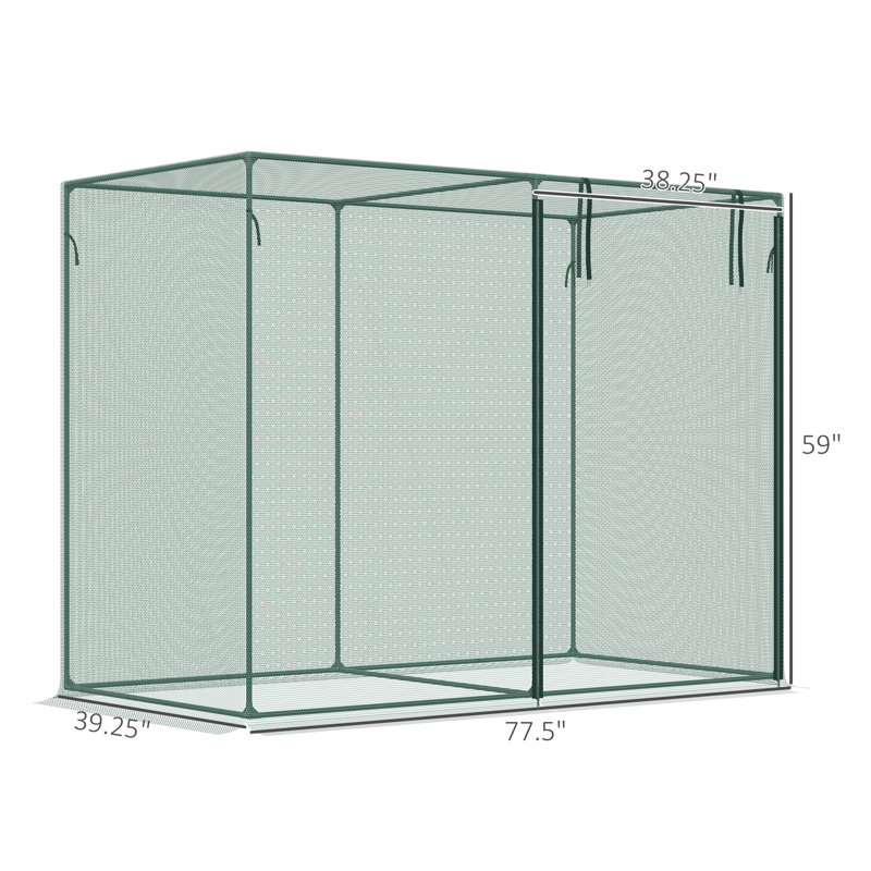 Tente de protection des plantes avec portes à fermeture à glissière pour jardin potager, cour arrière, vert Outsunny 6 pi x 3 pi