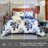 Lunaria 3-Piece Navy Watercolor Duvet Cover Set, 100% Long-Staple Cotton, Soft & Breathable Comfort-61960018