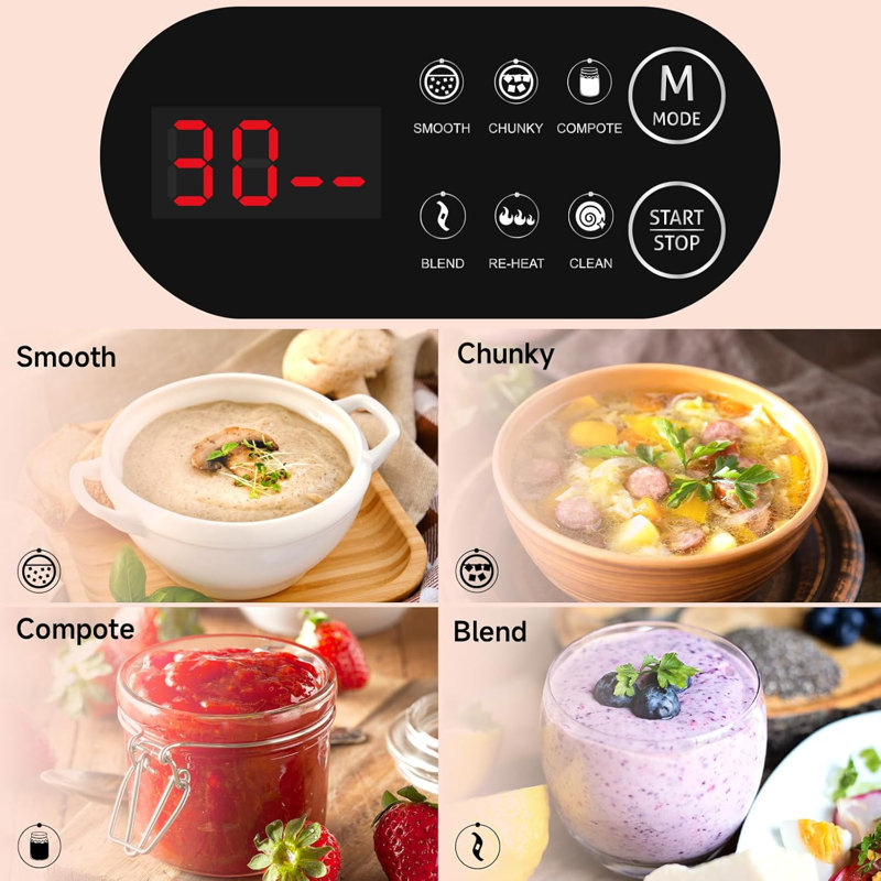 6-in-1 Heating Blender Multifunctional Soup Maker Machine Smoothie Maker 2L, Black/Black