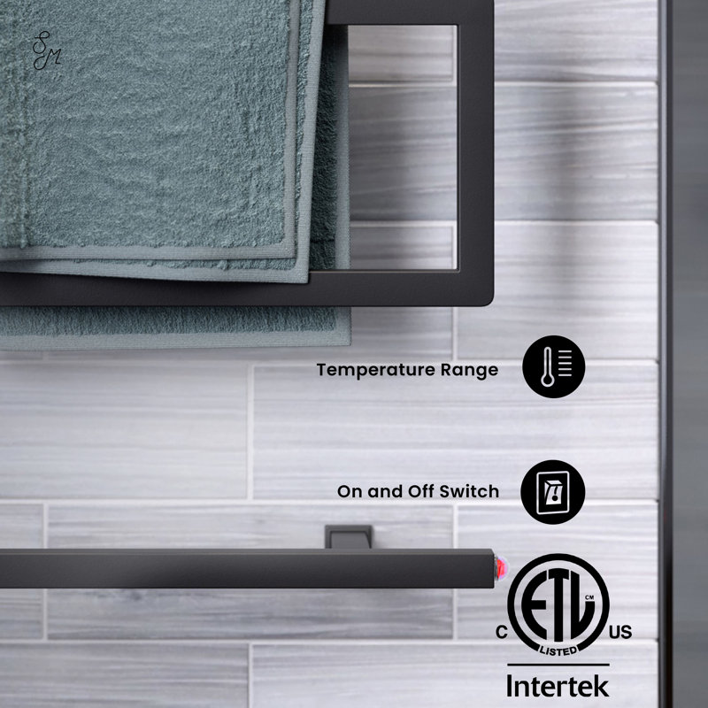 Voltaire 5-Bar Electric Towel Warmer in Matte Black, Matte Black