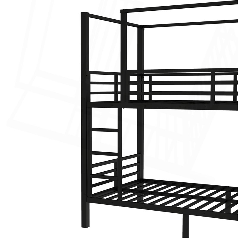 Lit superposé simple en métal quadruple avec rangement intégré et caractéristiques de sécurité, idéal pour les espaces multi-occupants