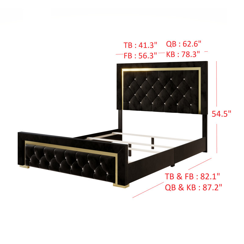Crossett Upholstered Standard Bed, Queen