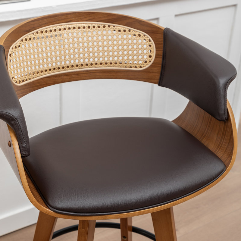 Tabourets de bar pivotants rembourrés, Tabouret de bar (siège d'une hauteur de 29,52 po), Brun