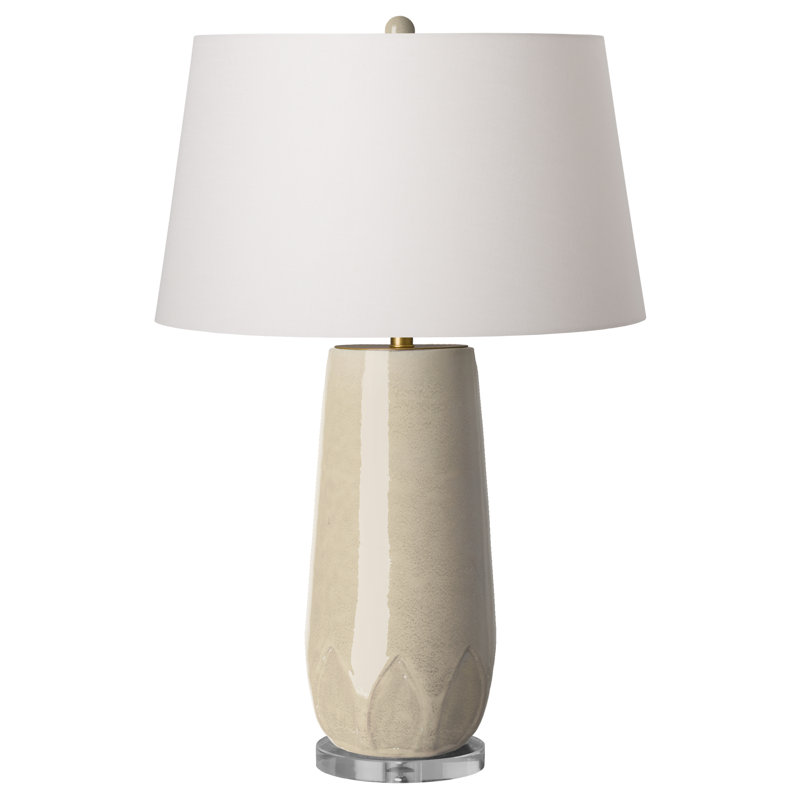 Lampe de table 23 po Ayatt, Crème, Blanc, H 25 po x l 9 po x P 9 po